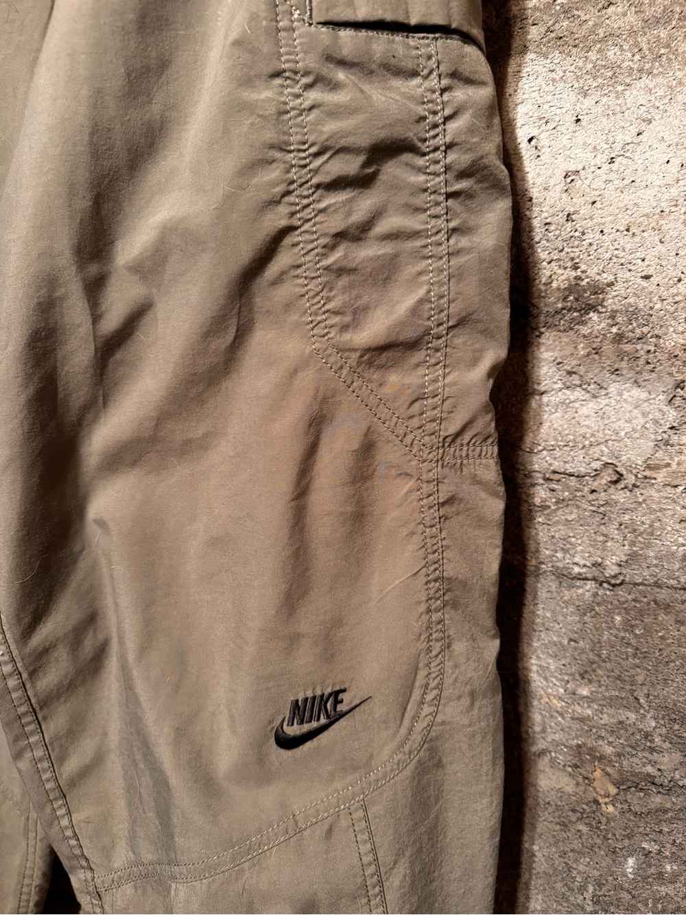 Nike Olive Cargo Trousers with Black Embroidered Swoosh